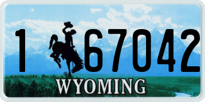 WY license plate 167042
