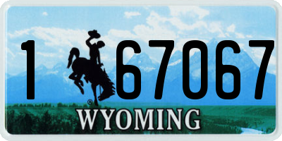 WY license plate 167067