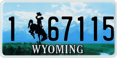 WY license plate 167115