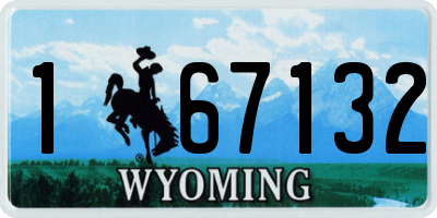 WY license plate 167132