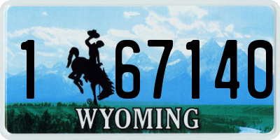 WY license plate 167140