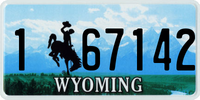 WY license plate 167142