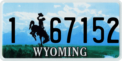 WY license plate 167152