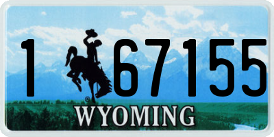 WY license plate 167155