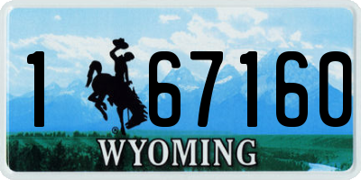 WY license plate 167160
