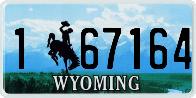 WY license plate 167164