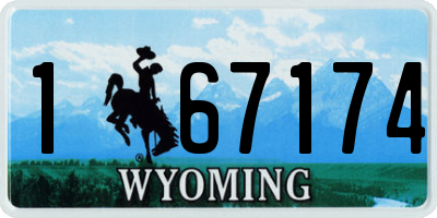 WY license plate 167174