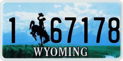 WY license plate 167178