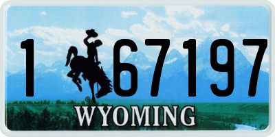 WY license plate 167197