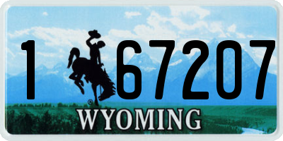 WY license plate 167207