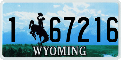 WY license plate 167216