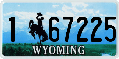 WY license plate 167225