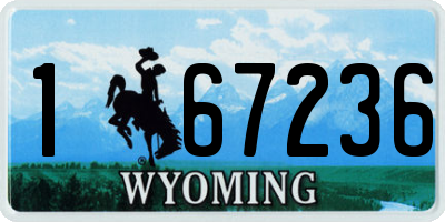 WY license plate 167236