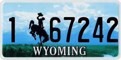 WY license plate 167242