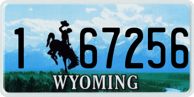 WY license plate 167256