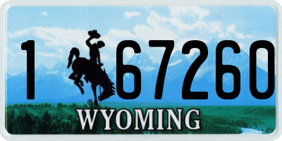 WY license plate 167260