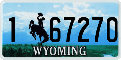 WY license plate 167270