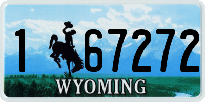 WY license plate 167272