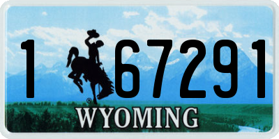 WY license plate 167291