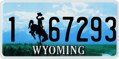 WY license plate 167293
