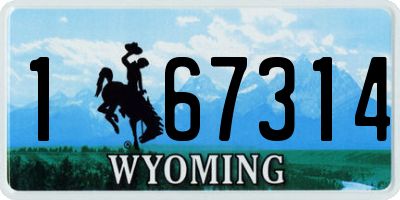 WY license plate 167314