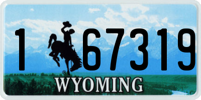 WY license plate 167319