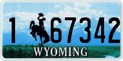 WY license plate 167342