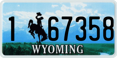 WY license plate 167358