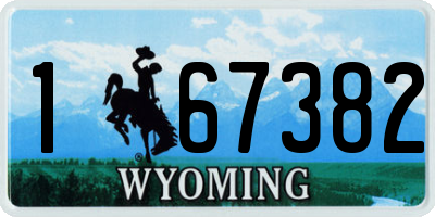 WY license plate 167382
