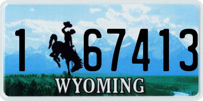 WY license plate 167413