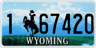 WY license plate 167420