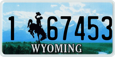 WY license plate 167453