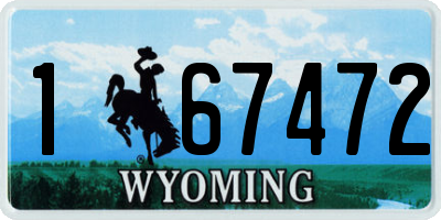 WY license plate 167472