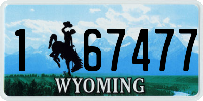 WY license plate 167477