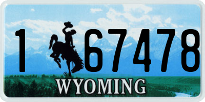 WY license plate 167478