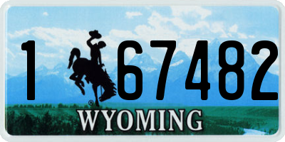 WY license plate 167482