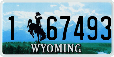 WY license plate 167493