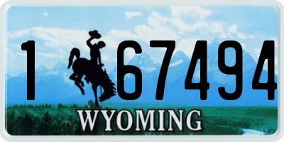 WY license plate 167494
