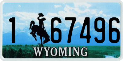 WY license plate 167496