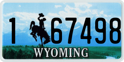 WY license plate 167498