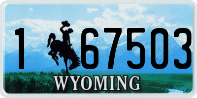 WY license plate 167503