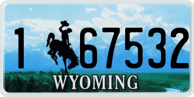 WY license plate 167532