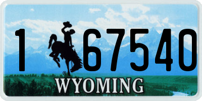 WY license plate 167540
