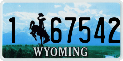 WY license plate 167542