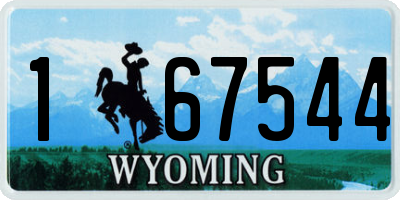 WY license plate 167544