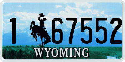 WY license plate 167552