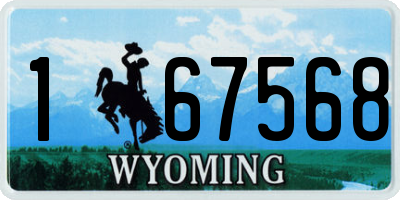 WY license plate 167568