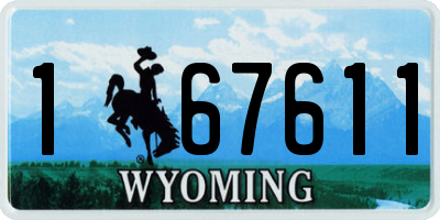 WY license plate 167611