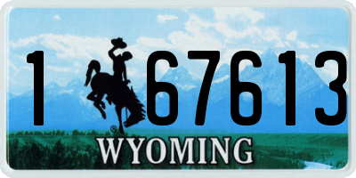 WY license plate 167613