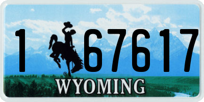 WY license plate 167617